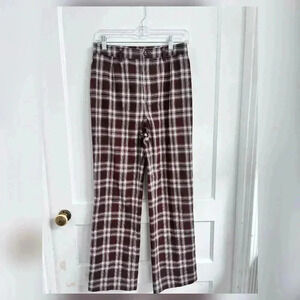 Reformation Franklin Brown Plaid Pants Size 4 TRENDING Like New